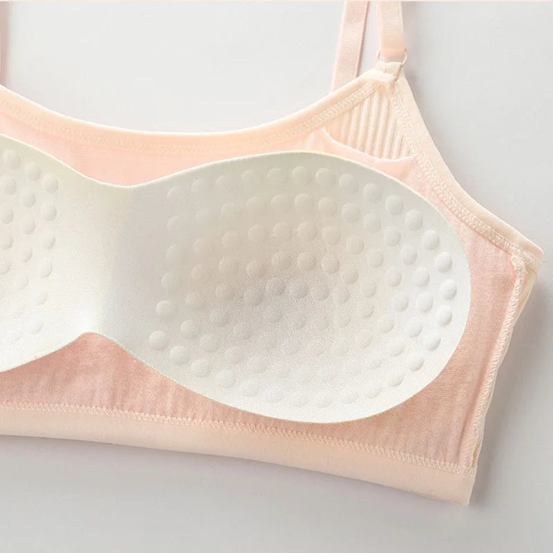 4-Piece Girl Training Bras Cotton Underwear Wireless Comfy Design Bralettes Adolescent Breathable Teenage Girl Sport Tops Bra