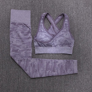 Tie Dyeing Seamless Yoga Set Two Piece Set Women Sports Bra Top High Waist Yoga Pants Workout Leggings Sexy Back Gym Clothing