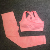 Tie Dyeing Seamless Yoga Set Two Piece Set Women Sports Bra Top High Waist Yoga Pants Workout Leggings Sexy Back Gym Clothing