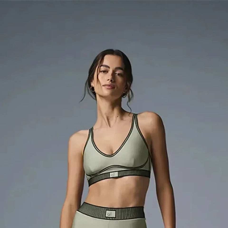 AL Yoga bra gym set leggings 7/8 breasted smooth and comfortable sports bra tight fitting workout setworkout clothes for women