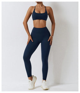 Seamless Yoga Set Sexy Workout Sportswear Gym Clothing 2Pcs Sport Sets Women Hight Waist Leggings Fitness Shorts Sport Bra Suit