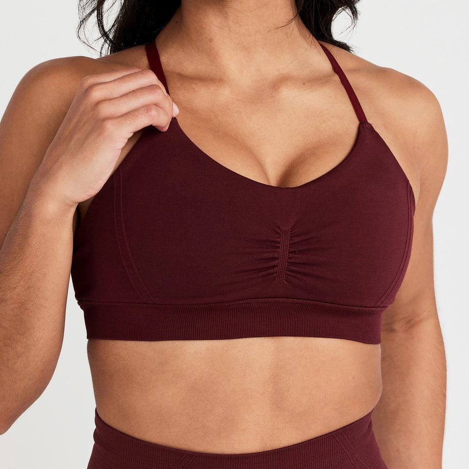 Seamless Sports Bra Effortless Micro Bralettes Women Running Adjustable Strap Fitness Workout Gym Top Sexy Cross Back Yoga Bra