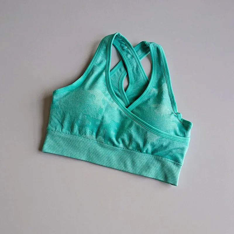 Tie Dyeing Seamless Yoga Set Two Piece Set Women Sports Bra Top High Waist Yoga Pants Workout Leggings Sexy Back Gym Clothing