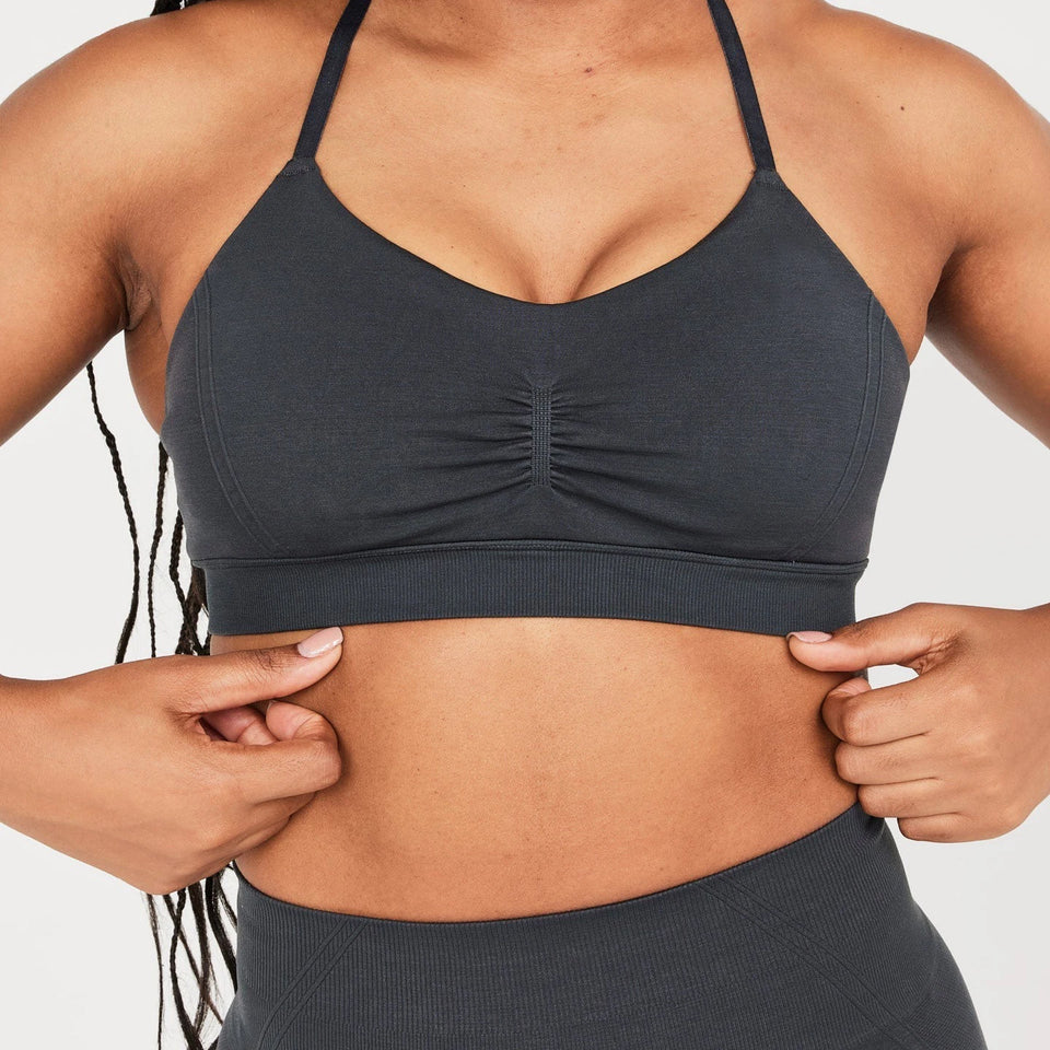 Seamless Sports Bra Effortless Micro Bralettes Women Running Adjustable Strap Fitness Workout Gym Top Sexy Cross Back Yoga Bra