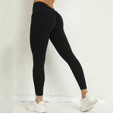 Active V Back Sport Yoga Leggings Women Push Up Gym Suit Sexy Body Sculpting Quick Dry Brazilian Scrunch Tights