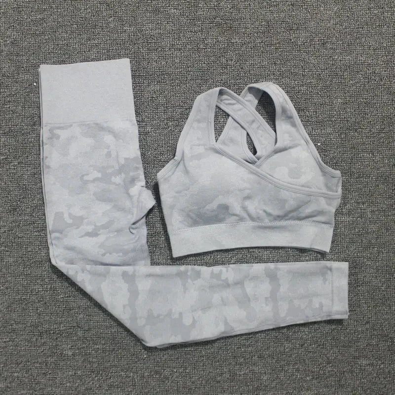 Tie Dyeing Seamless Yoga Set Two Piece Set Women Sports Bra Top High Waist Yoga Pants Workout Leggings Sexy Back Gym Clothing
