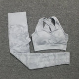 Tie Dyeing Seamless Yoga Set Two Piece Set Women Sports Bra Top High Waist Yoga Pants Workout Leggings Sexy Back Gym Clothing