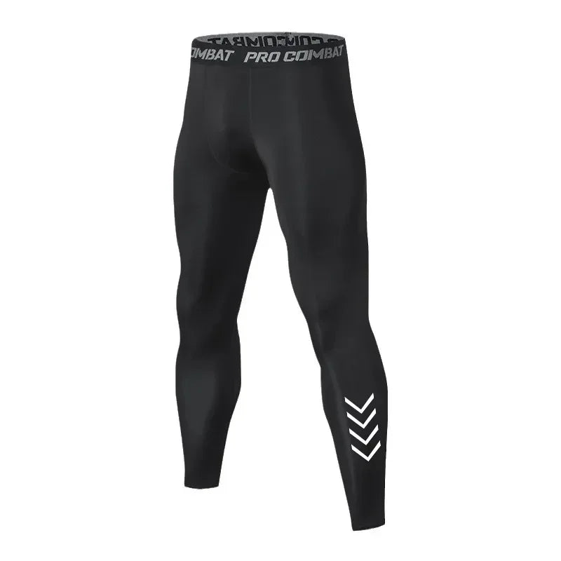 Men's Compression Pants Athletic Leggings Base Layer Bottoms Male Running Workout Sports  Basketball Tights