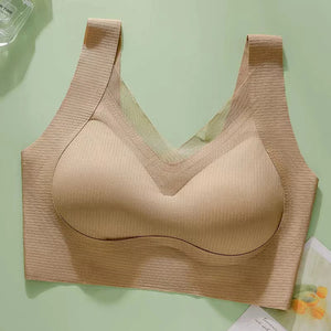 Womens V Lace Wireless Seamless Bras No Underwire Comfort Push Up Bras Supportive Full Coverage Bralettes Bra Everyday Bras
