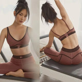 AL Yoga bra gym set leggings 7/8 breasted smooth and comfortable sports bra tight fitting workout setworkout clothes for women