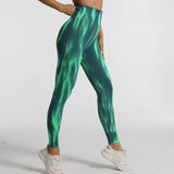 Women Tie dyed Gym Scrunch Shorts High Waist Seamless Legging Sports Yoga Leggins Elastic Pants Nylon Training Workout Tights