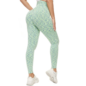 Leggings for Women High Waist Seamless Multicolor Mesh Print Leggings Fashion Capris with Pockets Butt Lifting Soft Yoga Pants