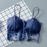 Women Sexy Lace Embroidery Bralettes Hollow Underwear Streetwear Fashion Vest Lingerie Female Wireless Bra Padded Tube Camisole