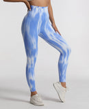 Women Tie dyed Gym Scrunch Shorts High Waist Seamless Legging Sports Yoga Leggins Elastic Pants Nylon Training Workout Tights