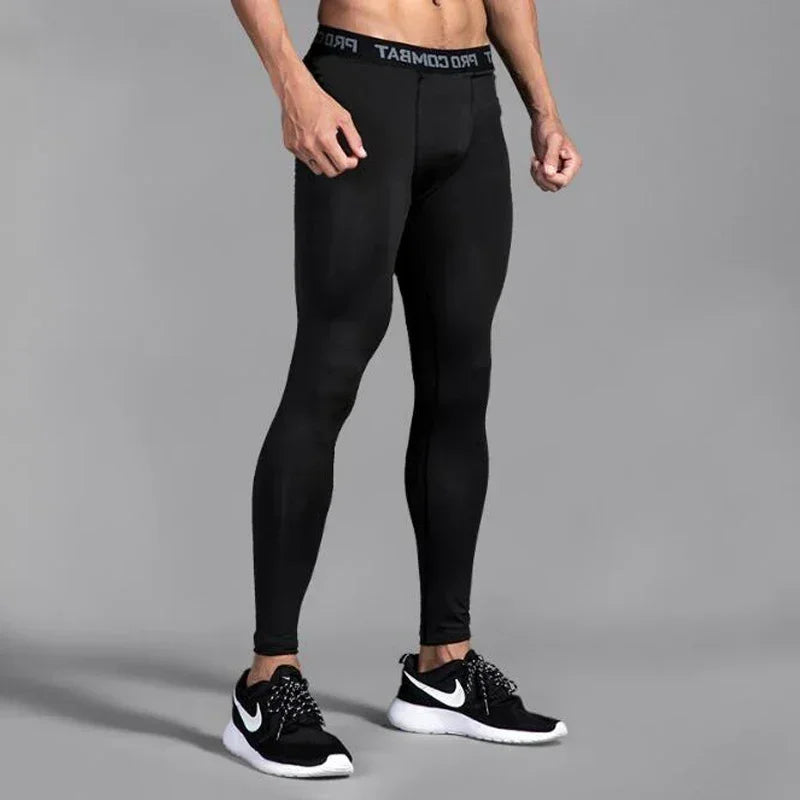 Men's Compression Pants Athletic Leggings Base Layer Bottoms Male Running Workout Sports  Basketball Tights