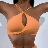 CUTIES Wrap Front Fitness Yoga Set Women Luxury Scrunch Booty Leggings Workout Clother Purple Sport Bra Gym Sport Suit Tracksuit