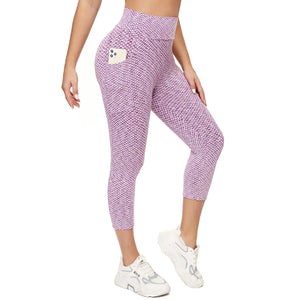 Leggings for Women High Waist Seamless Multicolor Mesh Print Leggings Fashion Capris with Pockets Butt Lifting Soft Yoga Pants