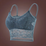 Womens Wireless Padded Lace Bras Deep V Halter Thin Bralettes Double Straps Buckle Free Elastic Underwear Pack
