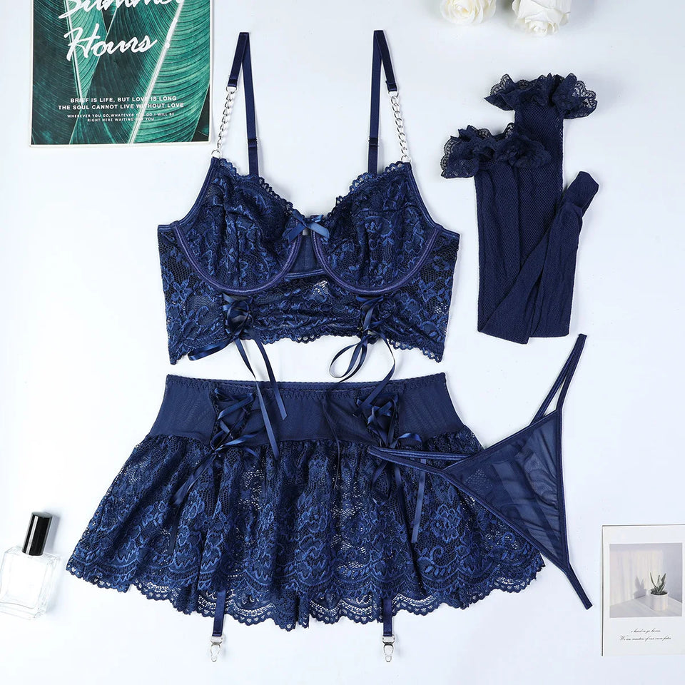 3 Piece Bra Set Sexy lingerie Erotic lingerie Hot lingerie Lace lingerie