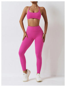 Seamless Yoga Set Sexy Workout Sportswear Gym Clothing 2Pcs Sport Sets Women Hight Waist Leggings Fitness Shorts Sport Bra Suit